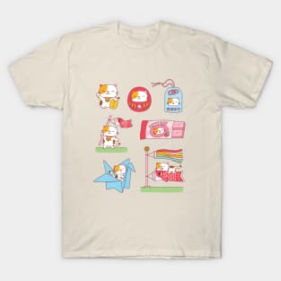 Cute Japanese Good Luck Charms Neko Cat T-Shirt